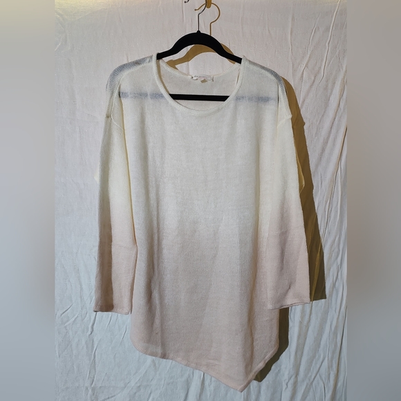 **SOLD** Vince Camuto Ombre Cream & Pink Pullover Scoop Neck Sweater Sz L - Picture 2 of 9